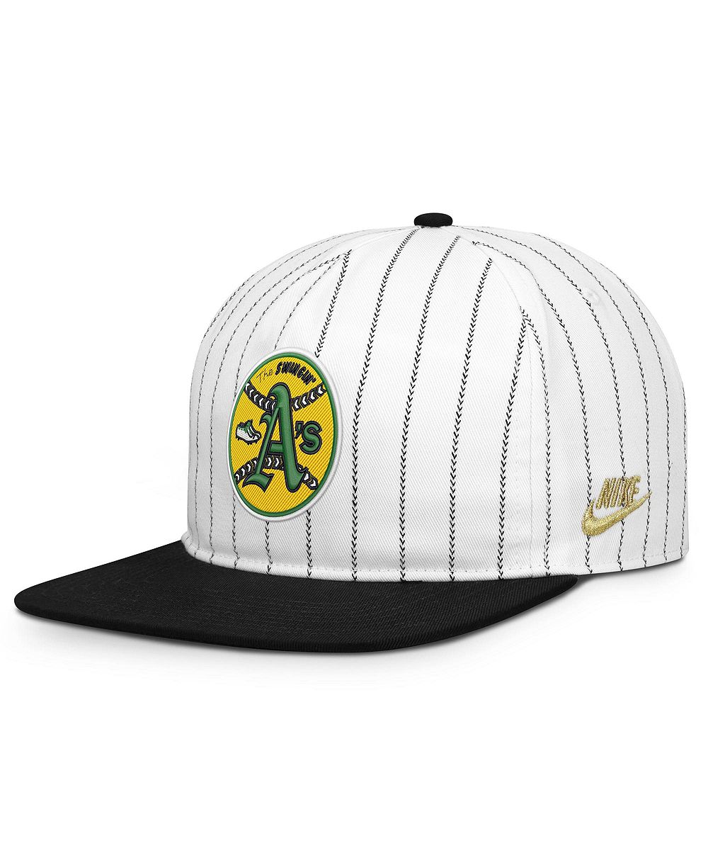 Мужская кепка Nike White/Black Oakland Athletics Cooperstown Collection Pro Adjustable