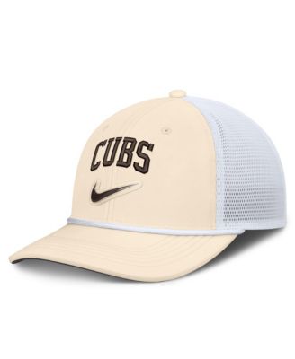 Мужская регулируемая кепка Nike Natural/White Chicago Cubs Rise Dri-FIT Trucker