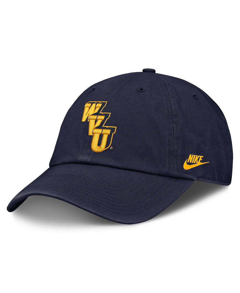 Мужская и женская кепка Nike Navy West Virginia Mountaineers Legacy Letter Club Adjustable