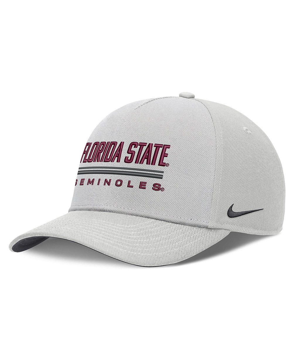 Мужская регулируемая кепка Nike Gray Florida State Seminoles 2026 Sideline Dri-FIT Rise