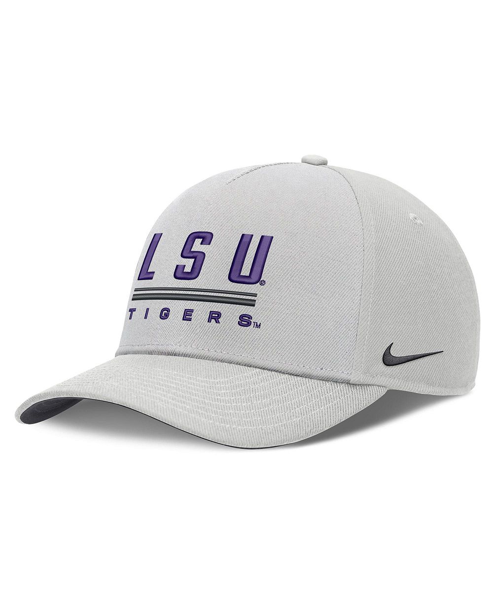Мужская кепка Nike Gray LSU Tigers 2026 Sideline Dri-FIT Rise Adjustable