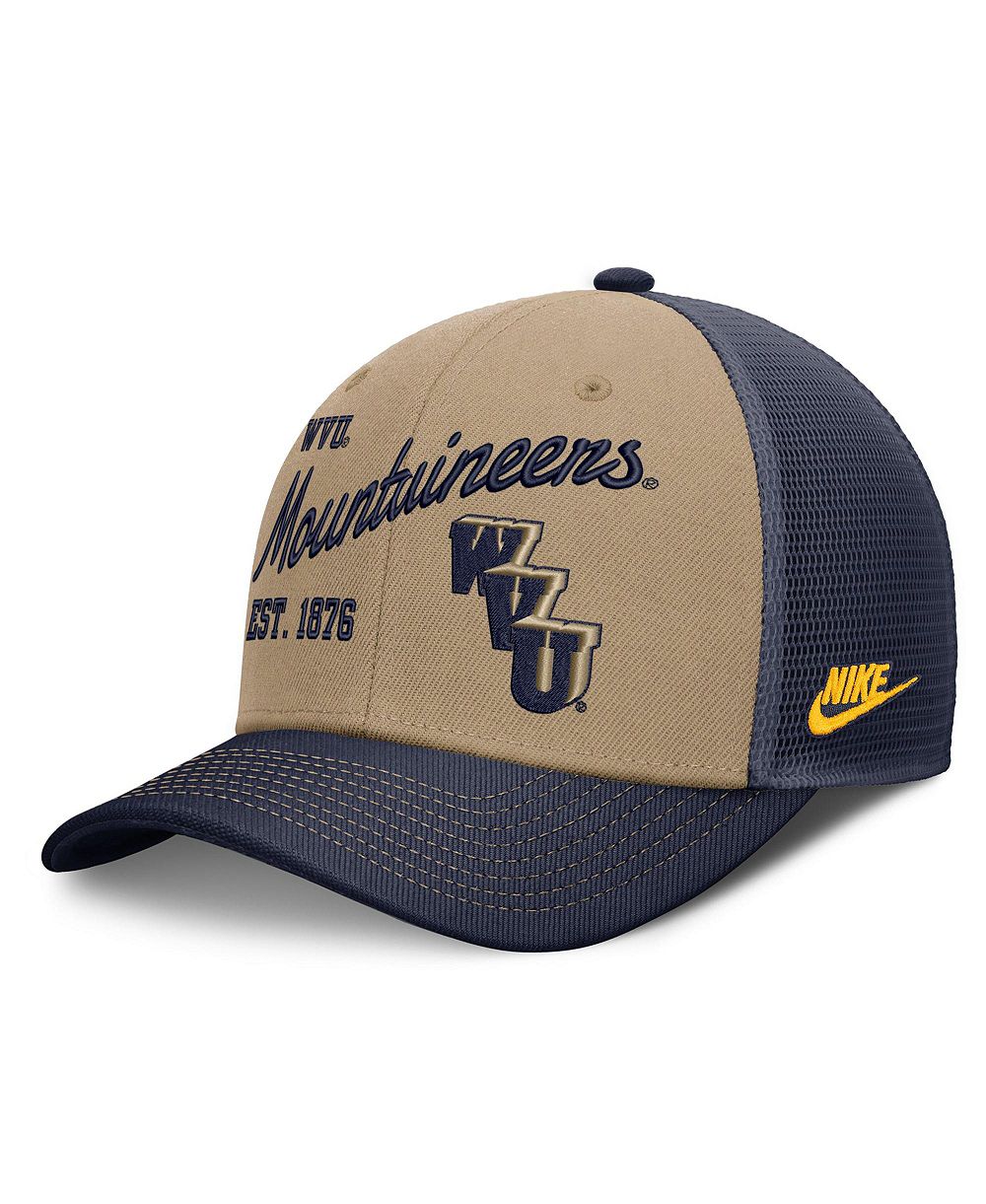 Men's and Women's Nike Beige/Navy West Virginia Mountaineers Legacy Rise Trucker Adjustable Hat