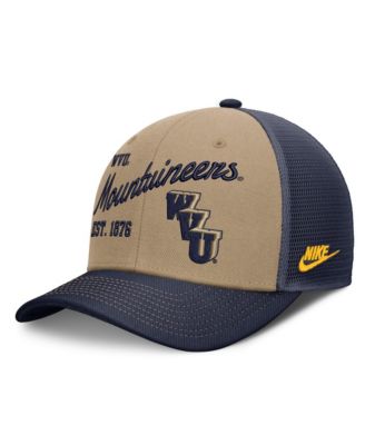 Мужская и женская кепка Nike Beige/Navy West Virginia Mountaineers Legacy Rise Trucker Adjustable