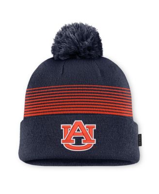 Регулируемая вязаная шапка Nike Navy Auburn Tigers 2026 On-Field Cuffed Knit с помпоном Мужская и Женская