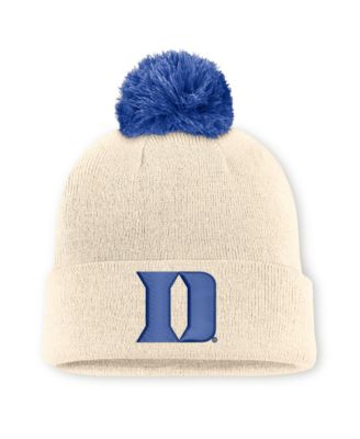 Men's and Women's Nike Natural Duke Blue Devils Campus Prep Script Cuffed Knit Hat with Pom