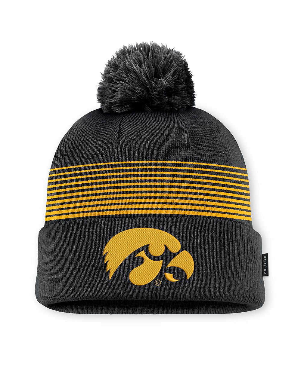 Кепка Nike Iowa Hawkeyes 2026 On-Field Cuffed Knit с помпоном
