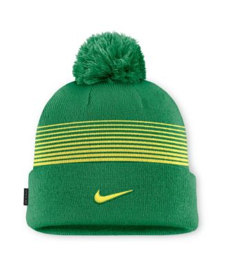 Men's and Women's Nike Green Oregon Ducks 2026 On-Field Cuffed Knit Hat with Pom