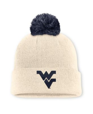 Nike Мужская и Женская вязаная шапка с помпоном West Virginia Mountaineers Campus Prep Script