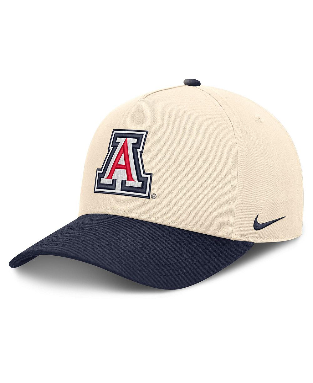 Nike Мужская и Женская кепка Natural/Navy Arizona Wildcats Campus Prep Rise Adjustable