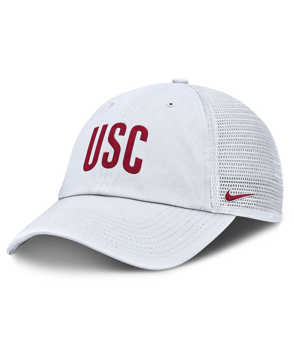 Men's Nike White USC Trojans Club Campus Trucker Adjustable Hat