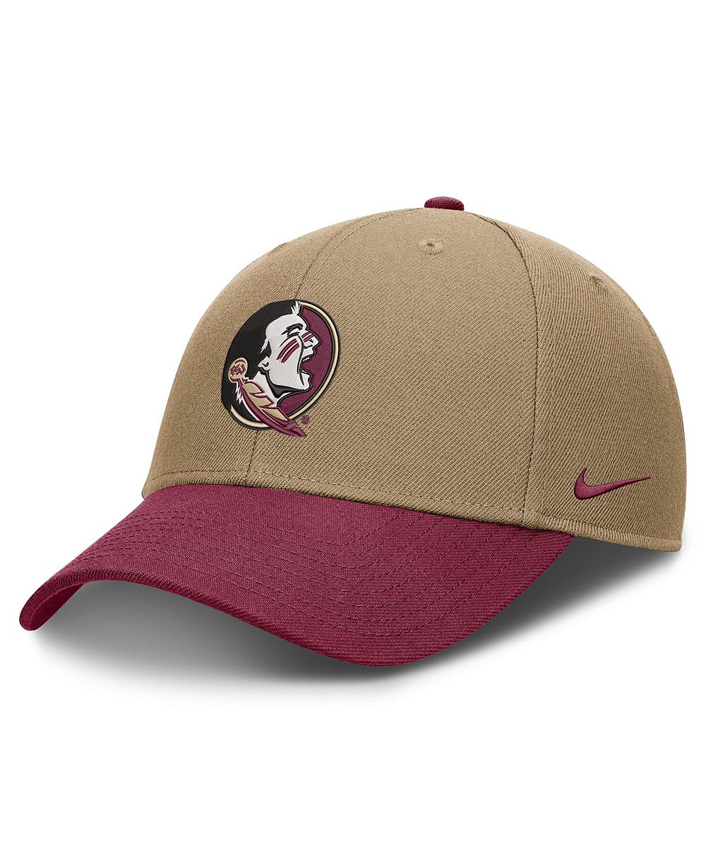 Мужская и женская кепка Nike Beige/Garnet Florida State Seminoles Primetime Rise Dri-FIT Adjustable
