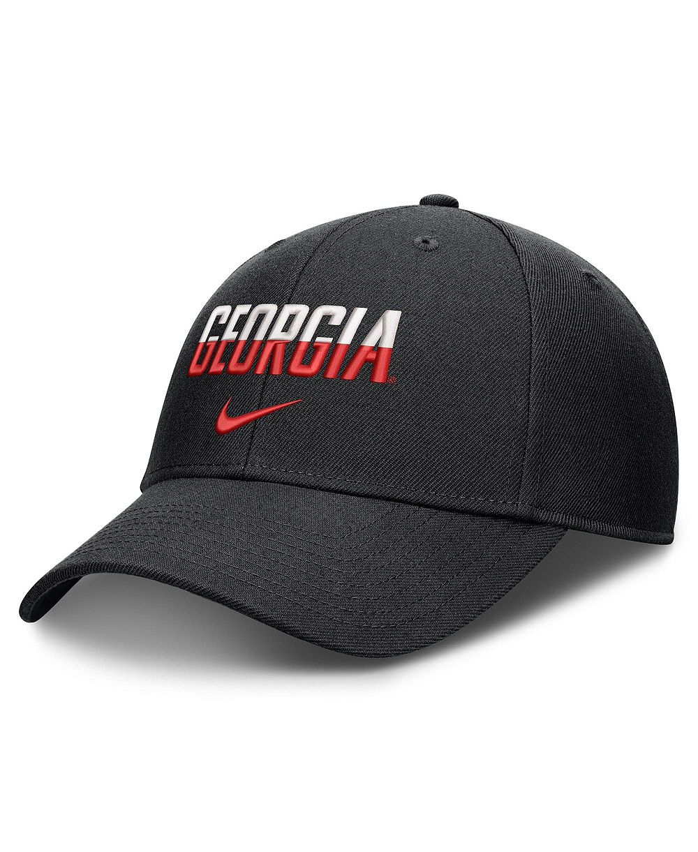 Мужская и женская регулируемая кепка Nike Black Georgia Bulldogs 2026 On-Field Gameday Rise