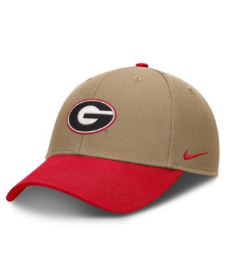 Мужская и Женская регулируемая кепка Nike Beige/Red Georgia Bulldogs Primetime Rise Dri-FIT