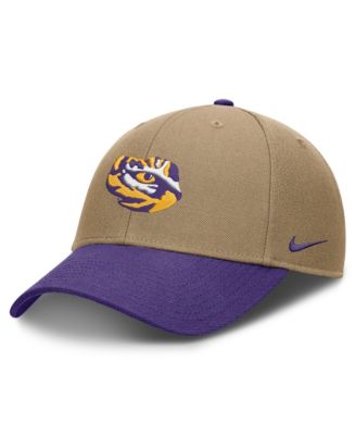 Мужская и женская кепка Nike Beige/Purple LSU Tigers Primetime Rise Dri-FIT Adjustable