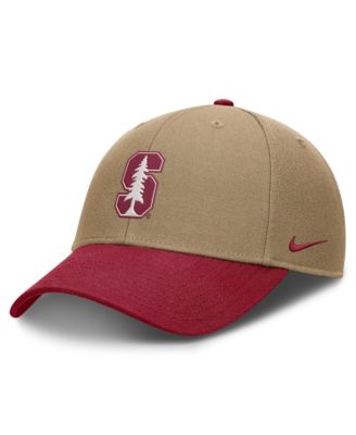 Мужская и женская кепка Nike Stanford Cardinal Primetime Rise Dri-FIT Adjustable бежевого/кардиналового цвета