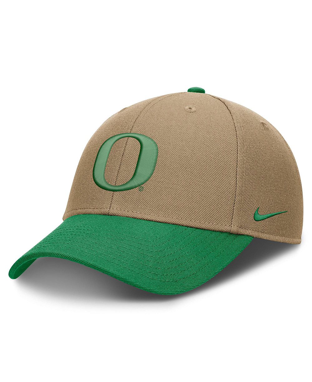 Регулируемая кепка Nike Beige/Green Oregon Ducks Primetime Rise Dri-FIT для мужчин и женщин