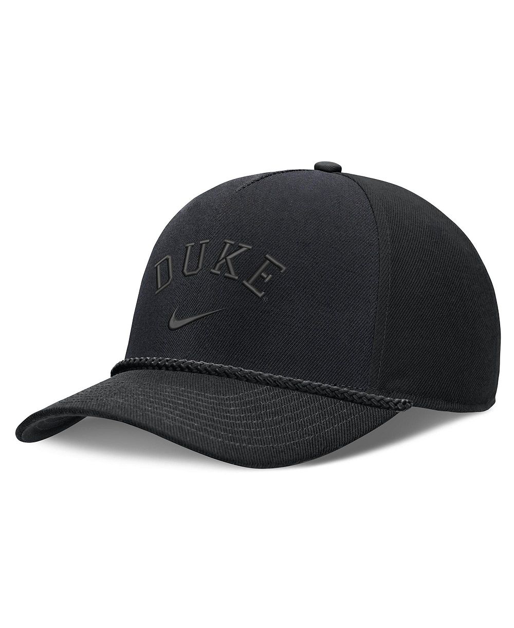 Men's and Women's Nike Black Duke Blue Devils Campus Prep Tonal Rope Rise 5-Panel Adjustable Hat