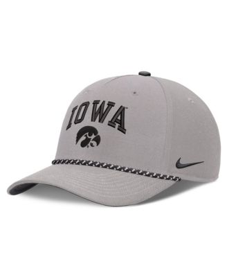 Мужская и женская кепка Nike Iowa Hawkeyes Primetime Rise Rope регулируемая серая