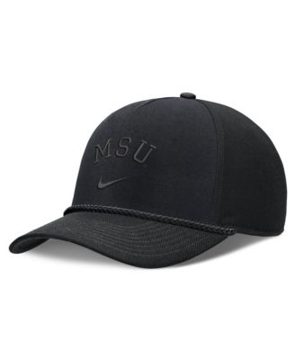 Men's and Women's Nike Black Michigan State Spartans Campus Prep Tonal Rope Rise 5-Panel Adjustable Hat