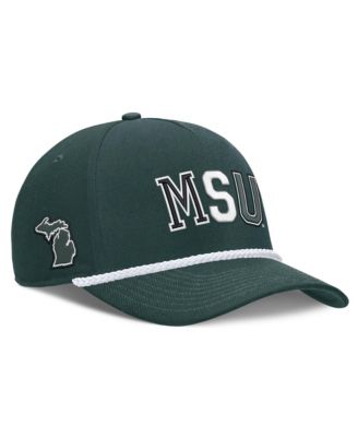 Мужская и женская кепка Nike Michigan State Spartans 2026 Basketball Refresh 5-Panel Rope Rise Hat Green