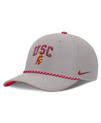Мужская и женская кепка Nike Gray USC Trojans Primetime Rise Rope Adjustable