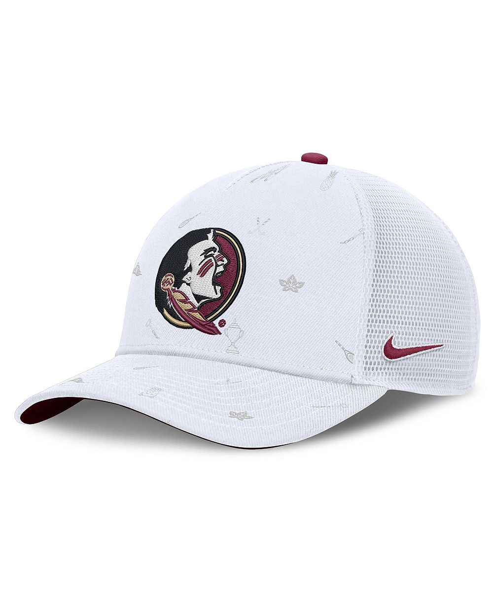 Регулируемая кепка Nike White Florida State Seminoles Country Club Golfin' Rise Trucker Мужская и Женская