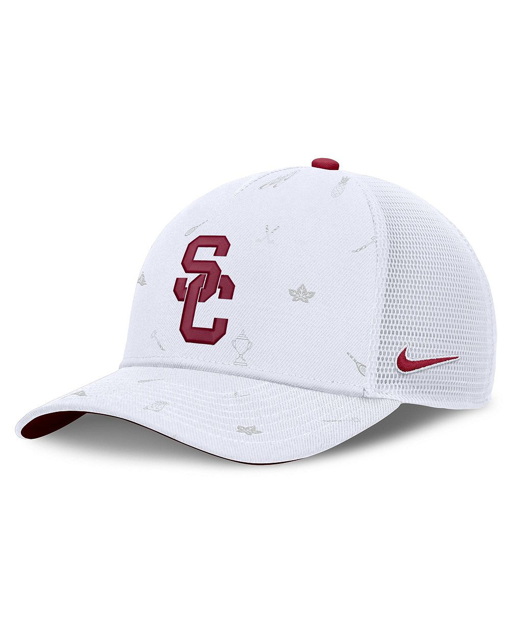 Мужская и женская кепка Nike White USC Trojans Country Club Golfin' Rise Trucker Adjustable