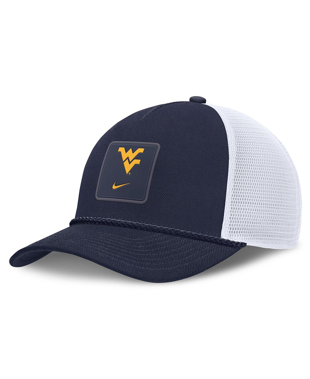 Мужская и женская кепка Nike Navy West Virginia Mountaineers 2026 On-Field Gameday Rope Trucker Adjustable