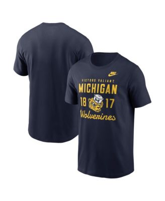 Men's Nike Navy Michigan Wolverines Legacy Stacked Established T-Shirt