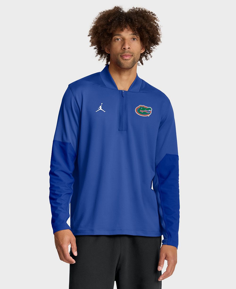 Мужской джемпер Jordan Royal Florida Gators Sideline Dri-FIT с полумолнией
