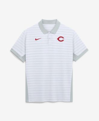 Men's Nike White Cincinnati Reds Authentic Collection Striped Victory Dri-FIT Polo