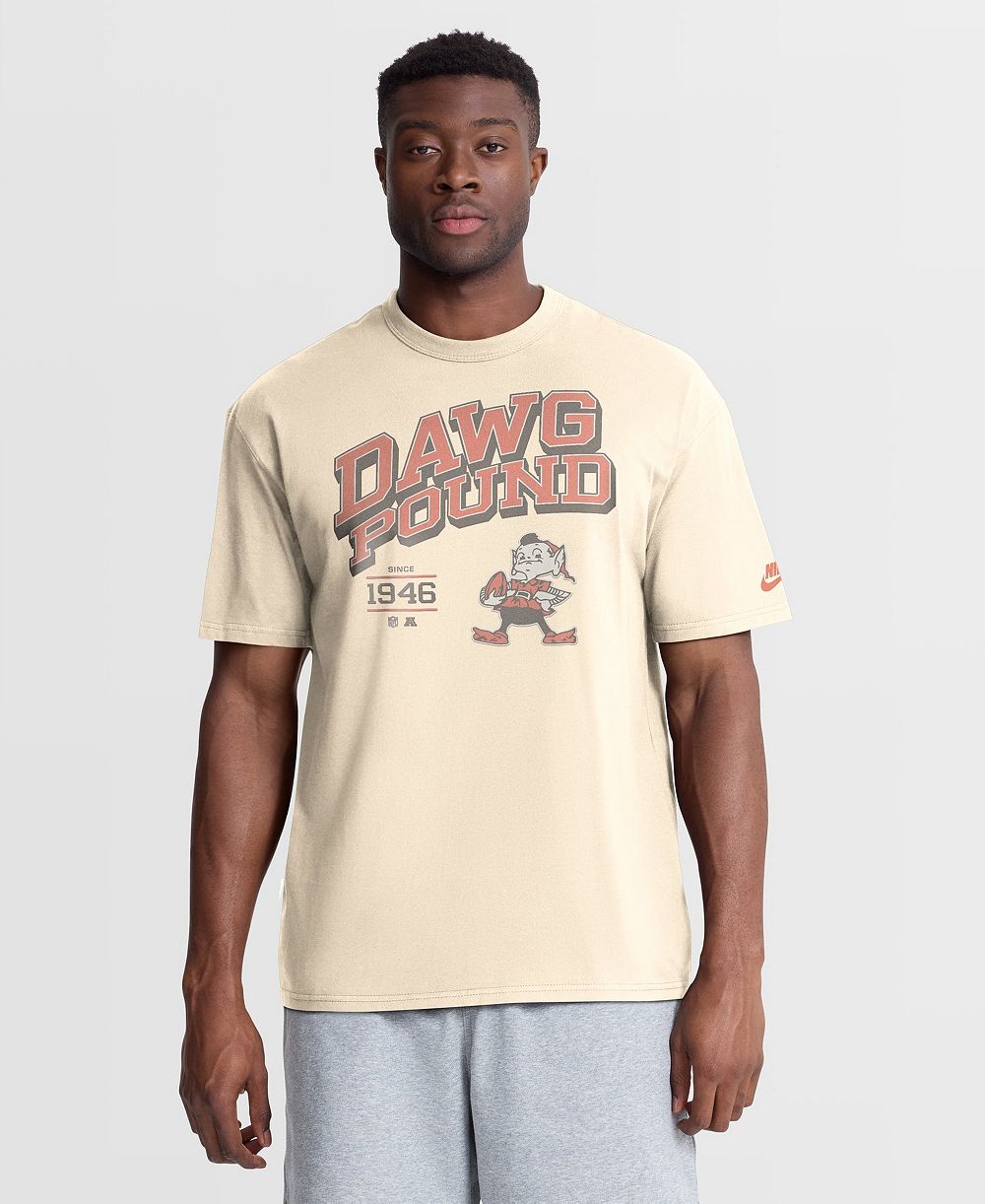 Men's Nike Natural Cleveland Browns Vintage Mod Blown Away Max90 T-Shirt