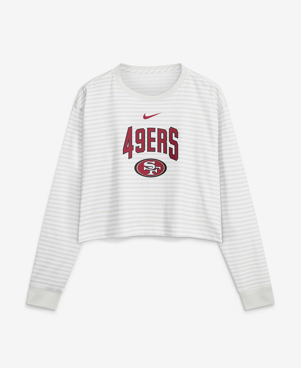 Women's Nike White San Francisco 49ers Loose Fit Crop Top