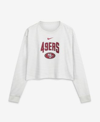 Nike Женская укороченная футболка White San Francisco 49ers Loose Fit Crop Top