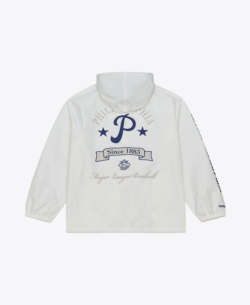 Mitchell & Ness Мужская ветровка-худи Full-snap White Philadelphia Phillies Yacht Rock Coaches