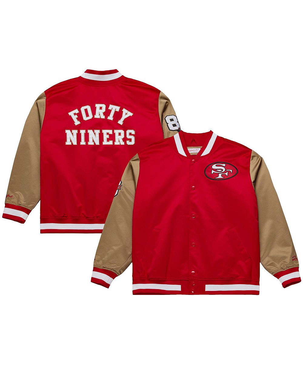 Mitchell & Ness Мужская куртка heavy-weight satin San Francisco 49ers 80th Anniversary Scarlet/Gold