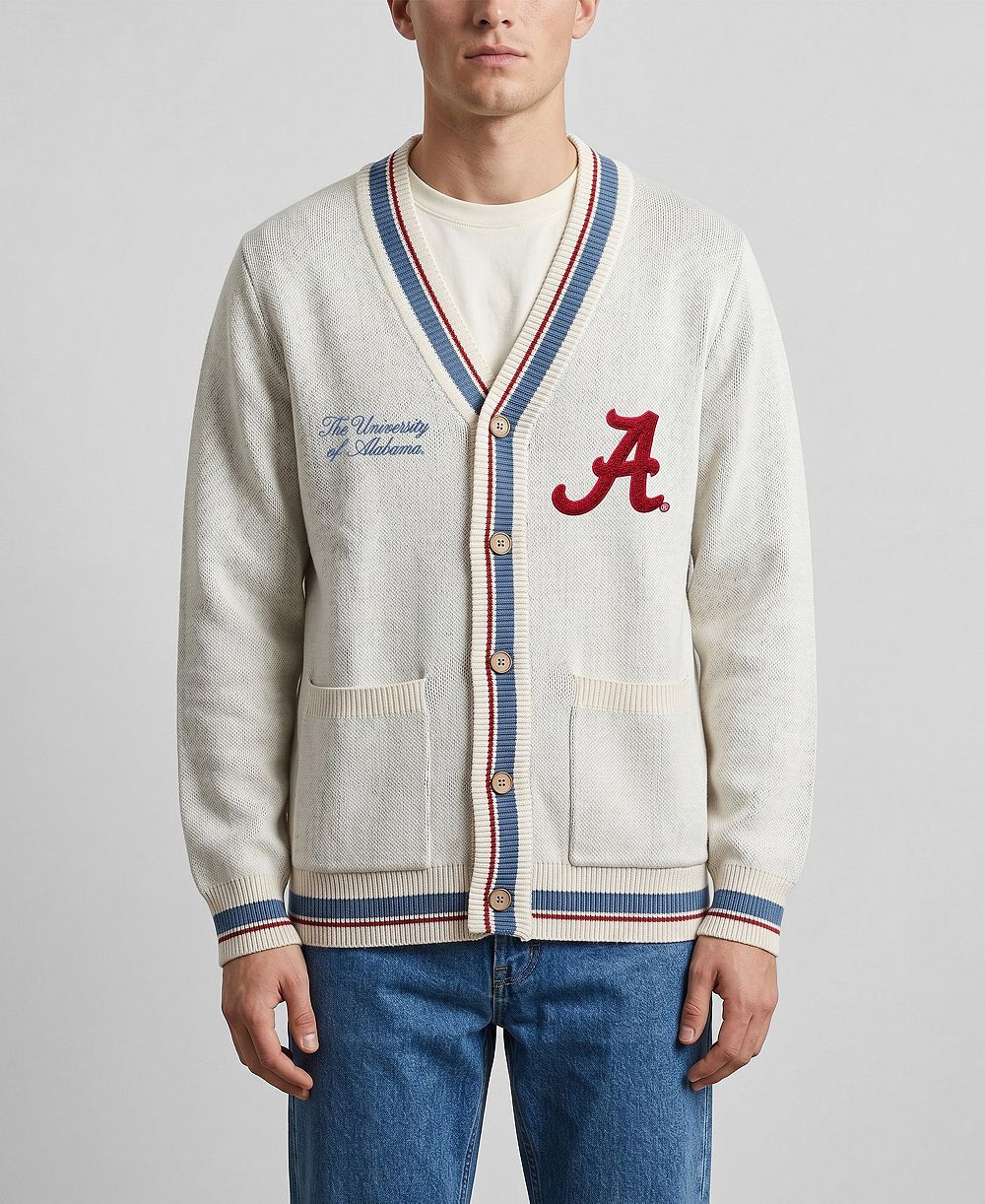 Мужской и женский кардиган Uscape Apparel Alabama Crimson Tide Americana Striped