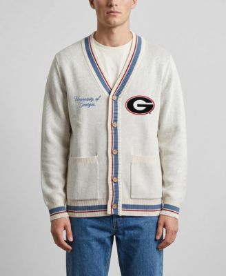 Мужской и женский кардиган Uscape Apparel Natural Georgia Bulldogs Americana Striped Full-Button