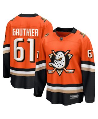 Мужская джерси Fanatics Cutter Gauthier Orange Anaheim Ducks Home Breakaway