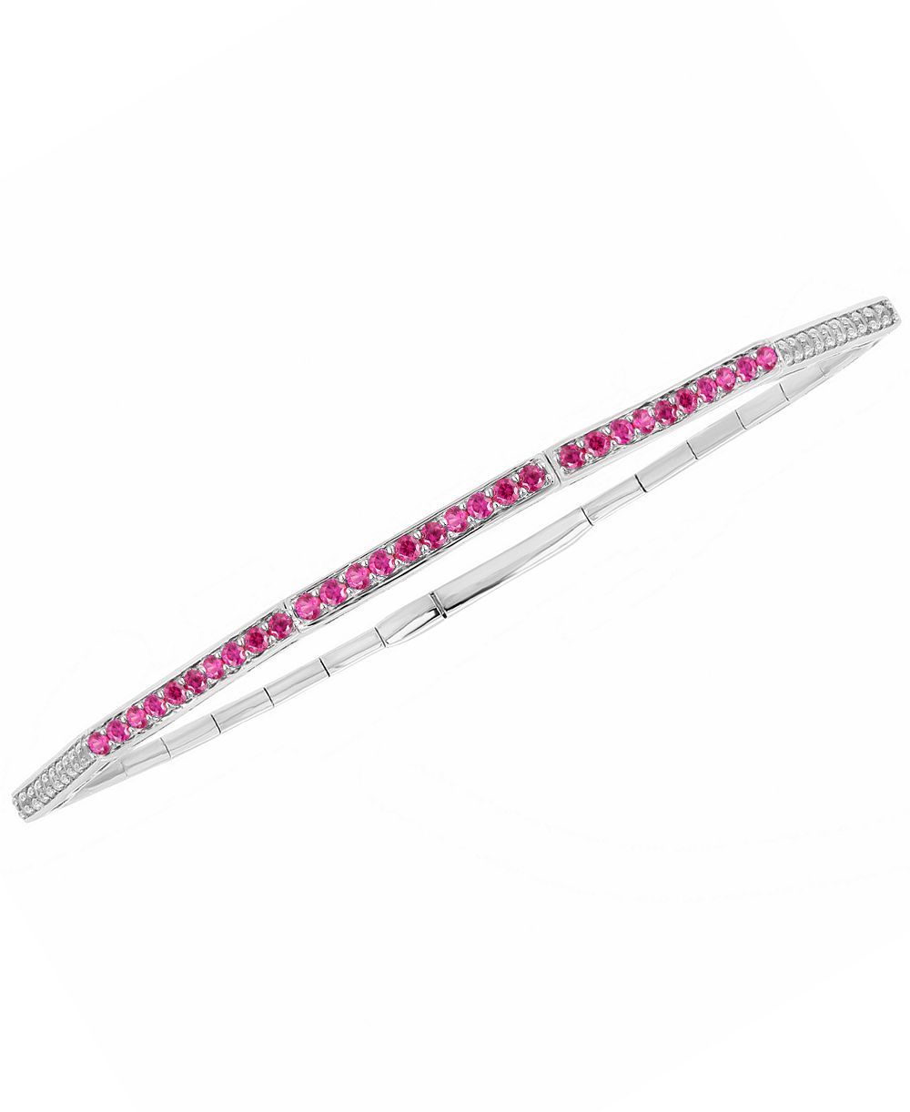 Браслет Macy's Lab-Grown Ruby и White Sapphire в серебряной оправе