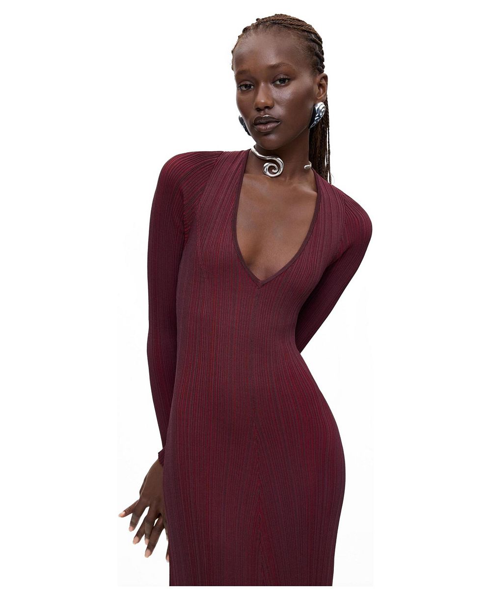 Desigual Женский трикотажный свитер-платье Fitted Ribbed-Knit