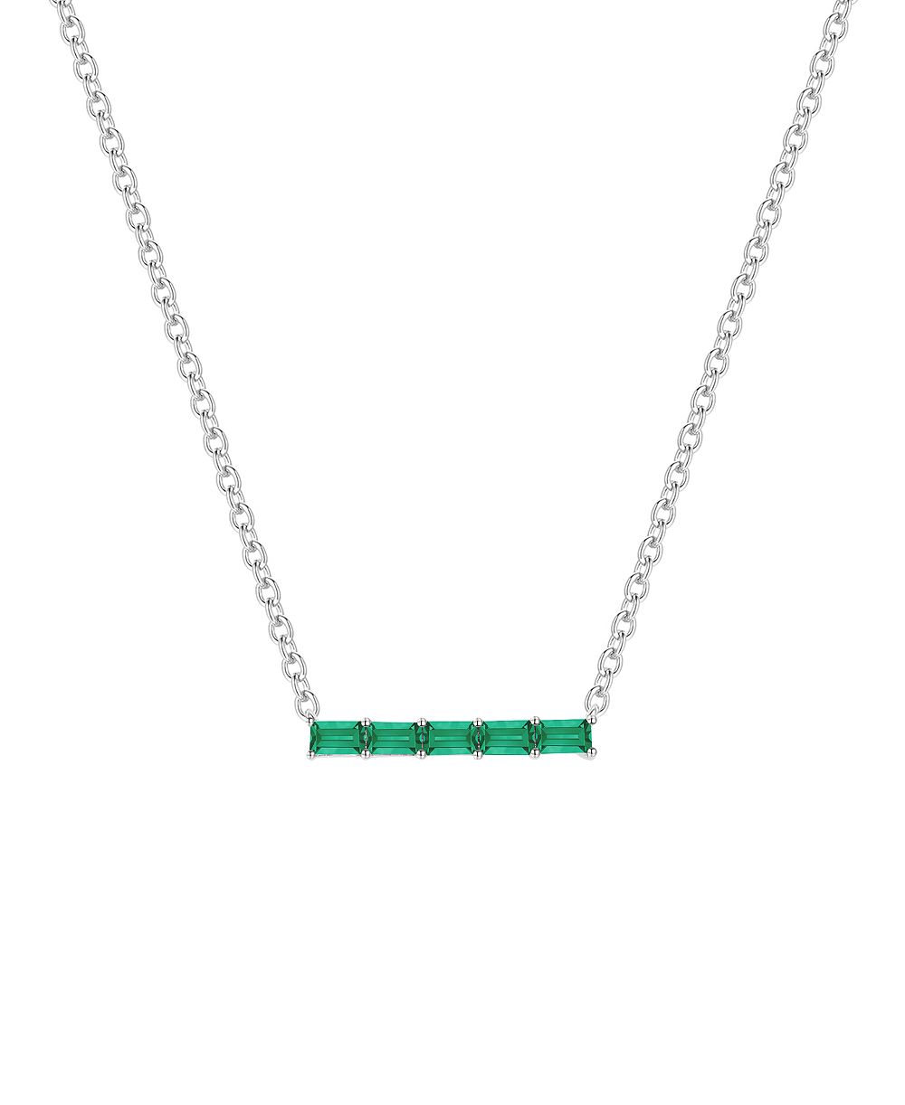 Ожерелье с выращенным изумрудом (1/2 ct. t.w.) в стерлинговом серебре от Macy's