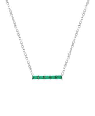 Ожерелье с выращенным изумрудом (1/2 ct. t.w.) в стерлинговом серебре от Macy's
