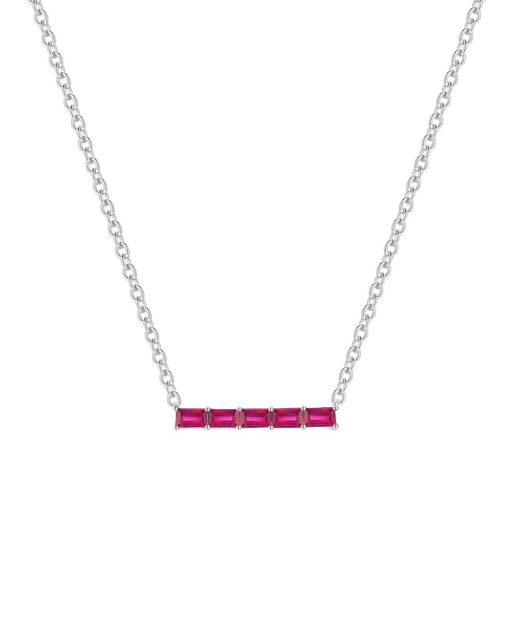 Ожерелье Macy's Lab-Grown Ruby (5/8 ct. t.w.) в Sterling Silver
