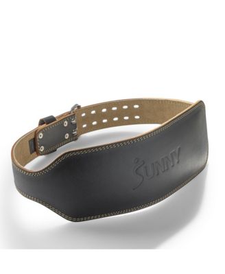 Sunny Health and Fitness Heavy-Duty 6" Leather Weightlifting Belt for Squats, Deadlifts, Powerlifting & Strength Training