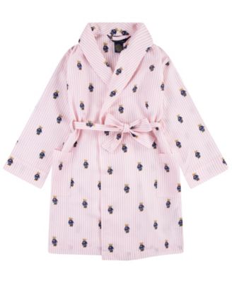 Polo Ralph Lauren Детский халат с медведем Polo для девочек 4-6x