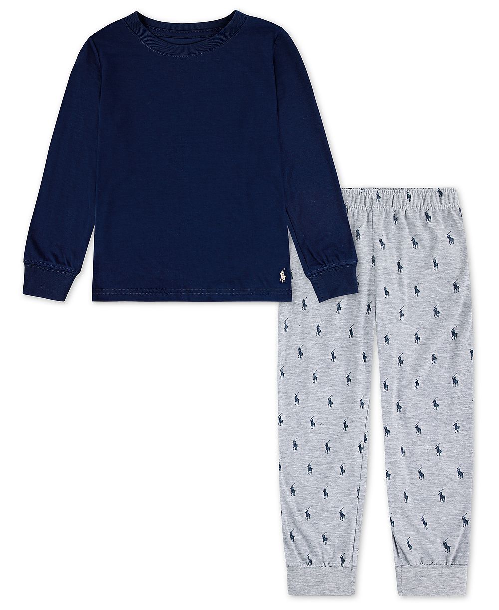 Polo Ralph Lauren Boys' 4-7 Long-Sleeve T-Shirt and Printed Joggers, 2-Piece Pajama Set