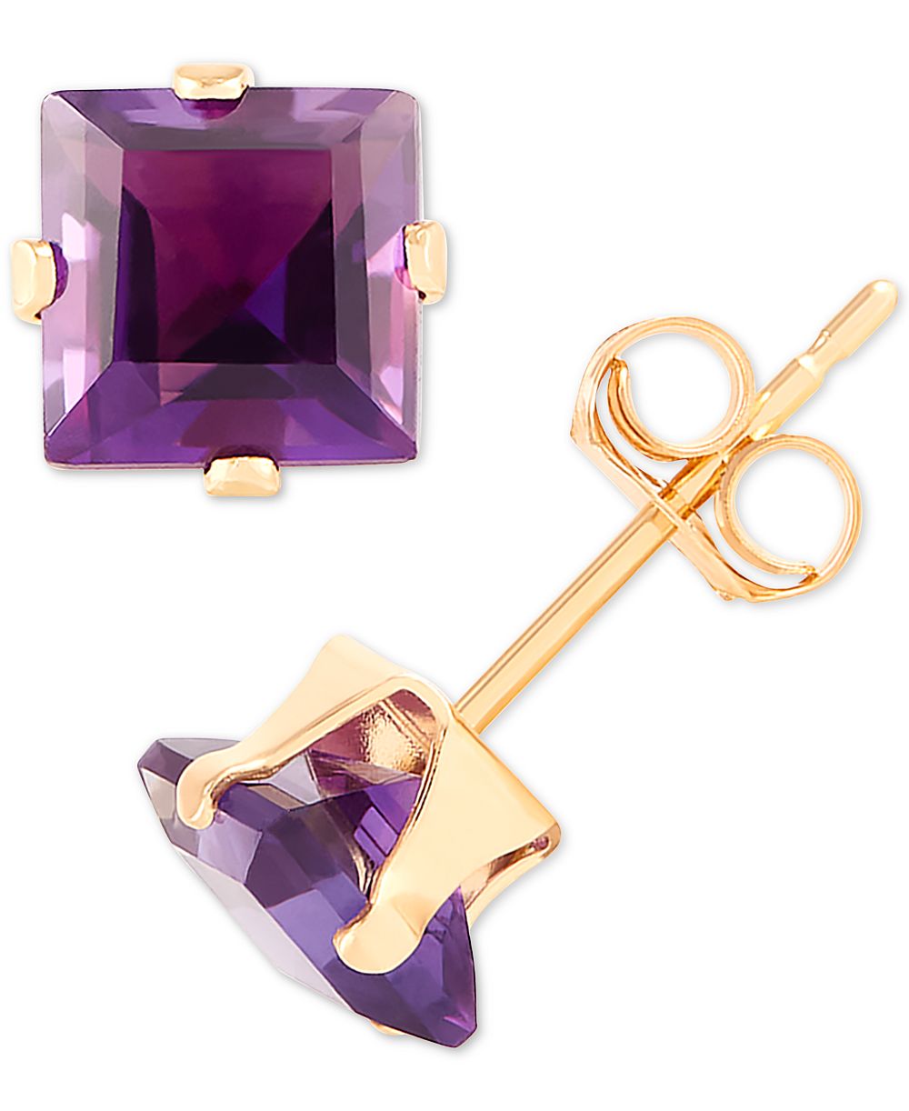 Серьги-гвоздики с аметистом (3/4 ct. t.w.) в 14k Gold