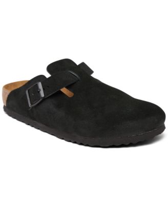 Женские замшевые клоги Birkenstock Boston Soft Footbed