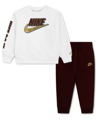 Nike детский комплект из футболки с длинным рукавом и брюк для мальчиков 2T-5T, хлопковая смесь, 2 предмета
